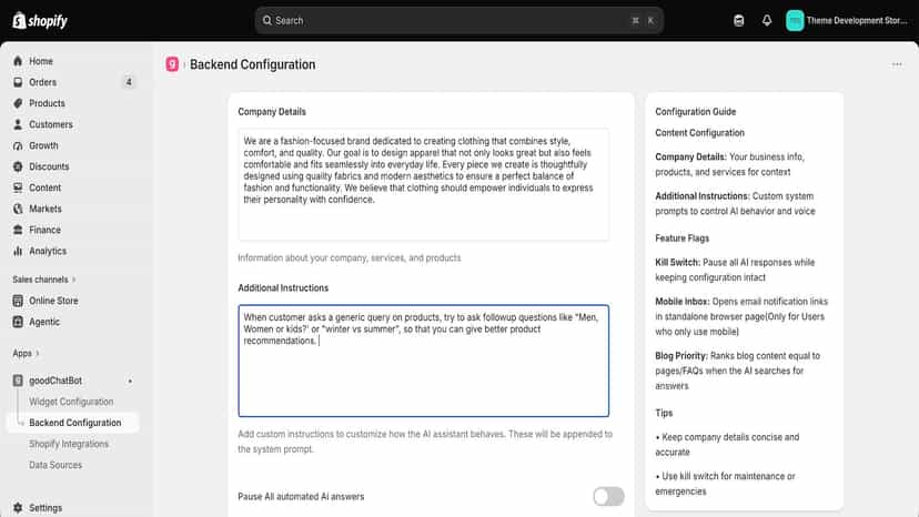 Backend Configuration
