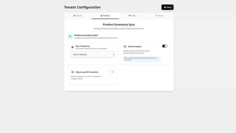 Products Configuration