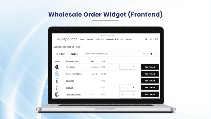2 - Wholesale Order Widget (Frontend)