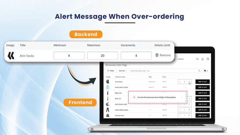 3 - Alert Message When Over-ordering