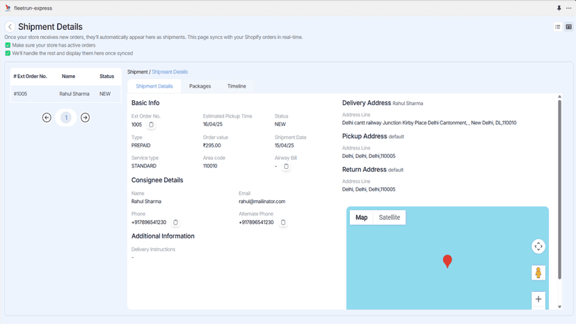 Order Details Page