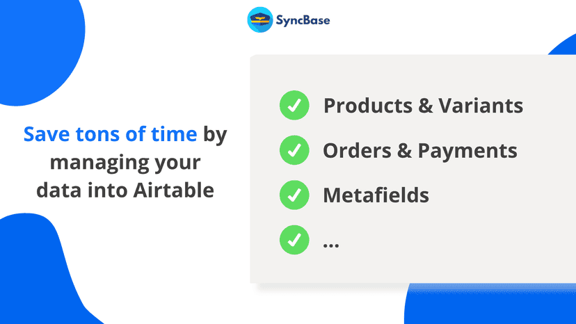 Manage your Shopify data from Airtable