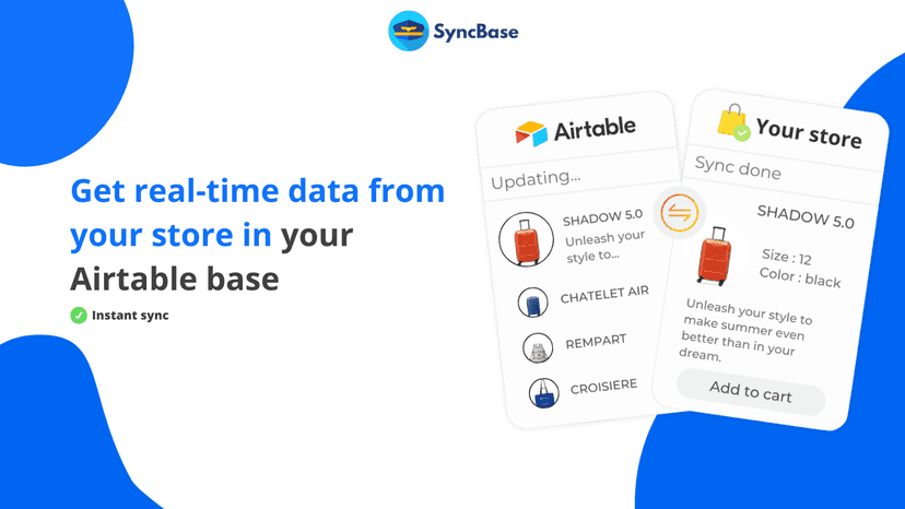 Instant sync from Shopify to Airtable