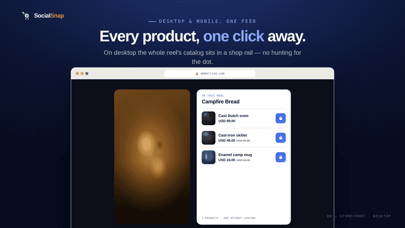One-tap add to cart drives higher AOV from every video view