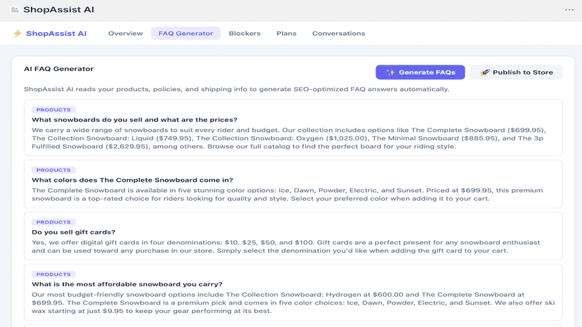Auto-generate 15 SEO-optimized FAQs in one click