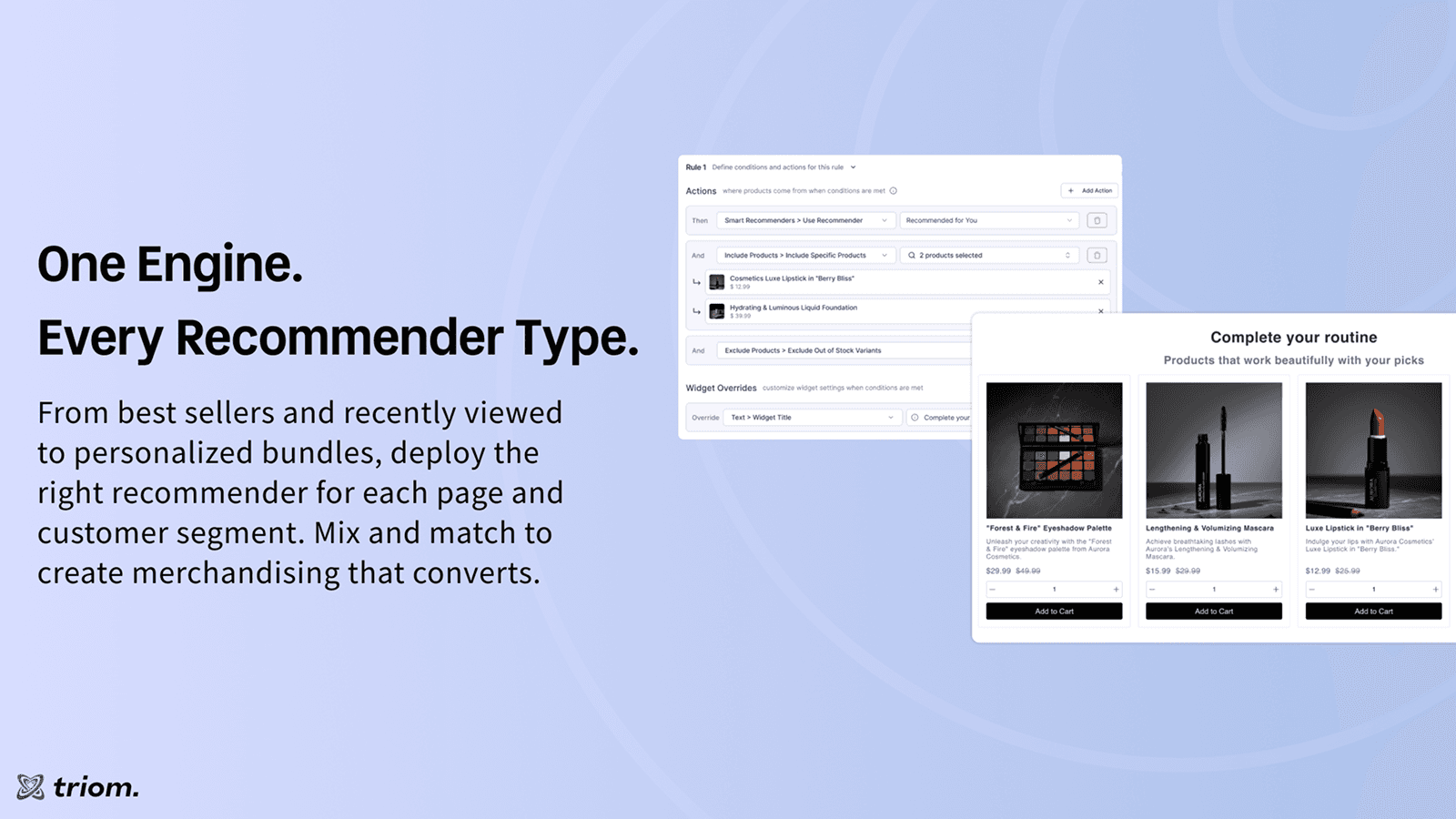 choose from 9+ proven recommendation strategies