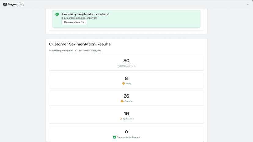 Download a detailed results ๐