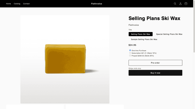 Storefront buy button changed to Pre-order with note