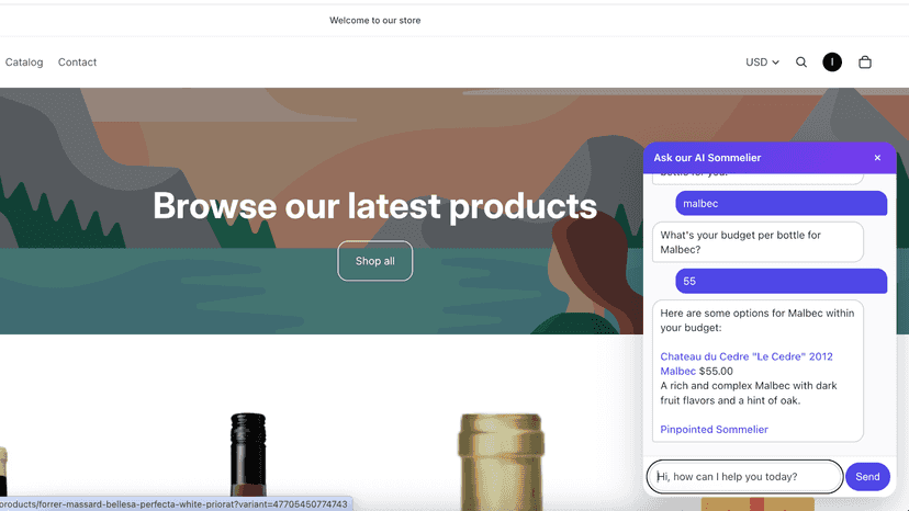 AI wine recommendation from your inventory