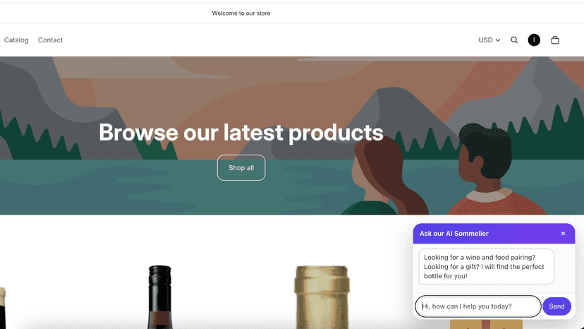 AI Sommelier chat open