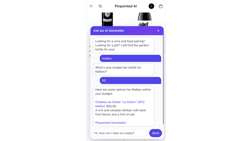 The AI Sommelier on mobile phone