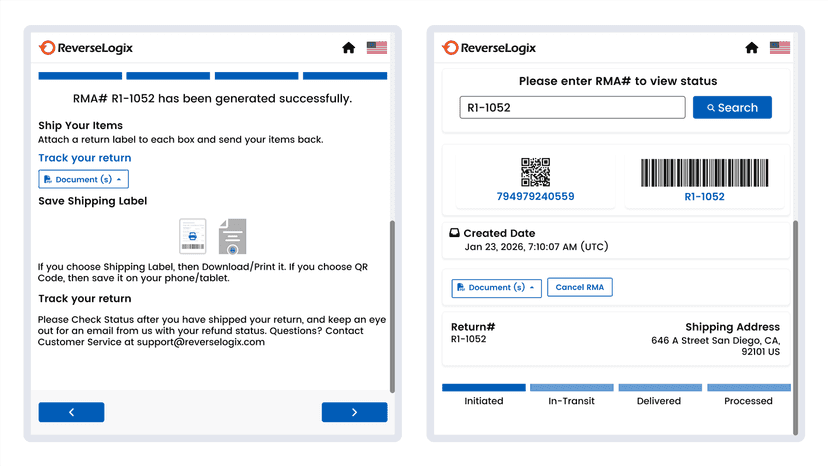 Return Portal – Track real-time RMA status