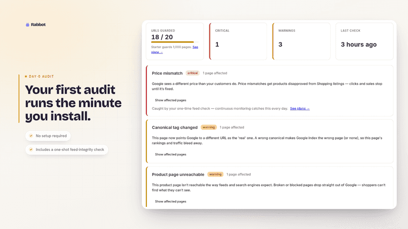 Day-0 audit findings with a feed price mismatch caught