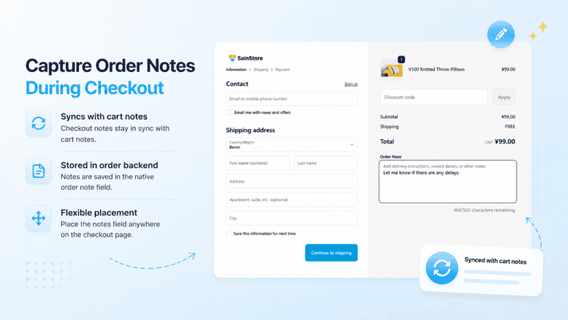 Capture Order Notes During Checkout