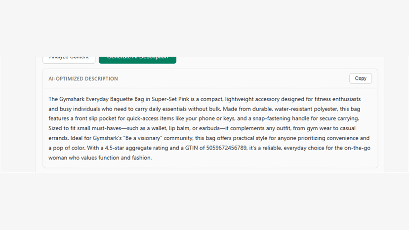 AI description preview in AiReady