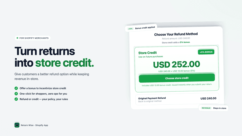 Turn returns into store credit with a bonus incentive