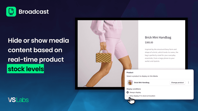 Hide or show media based on real-time product stock levels