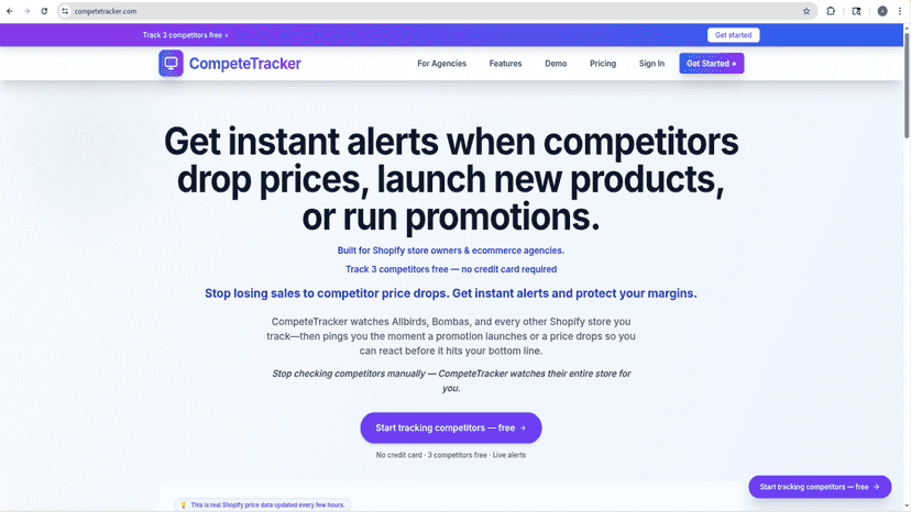 Landing Page with lot product info