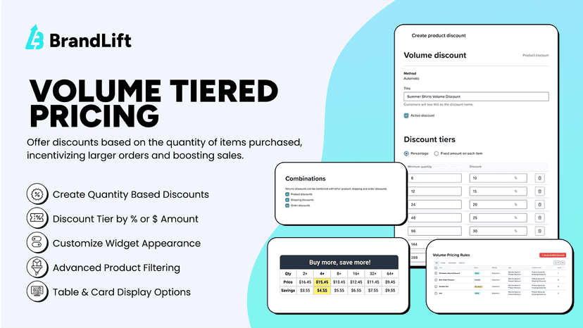 olume tiered pricing discounts for Shopify products