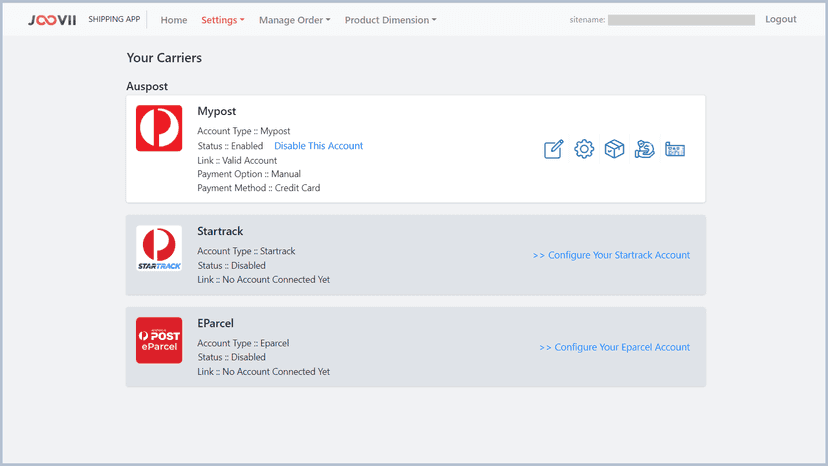 Admin Account Page