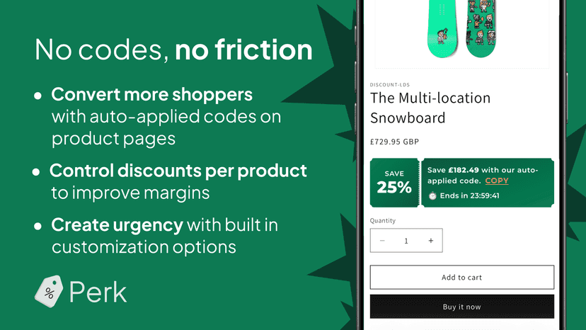 Smartphone showing the Perk discount widget