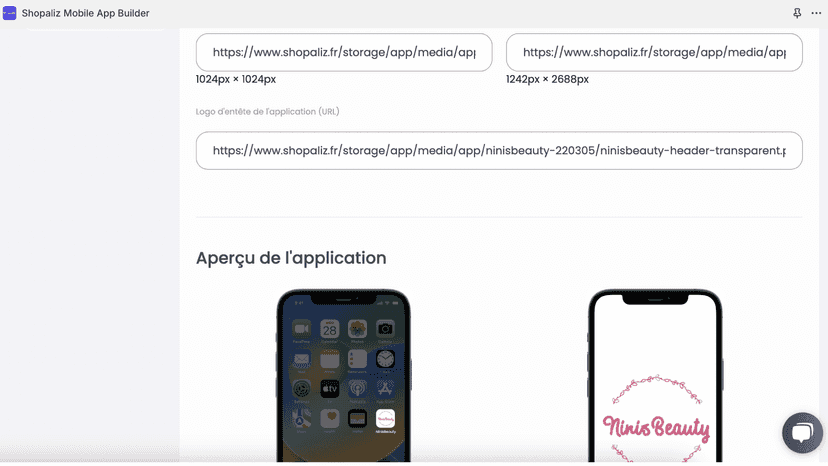 Configuration des images et icons de votre application
