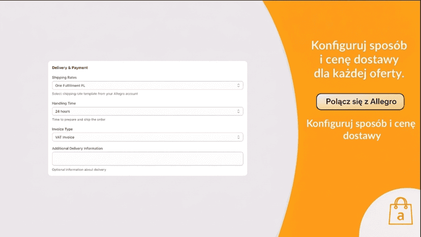 Allegro - konfiguracja sposobów dostawy