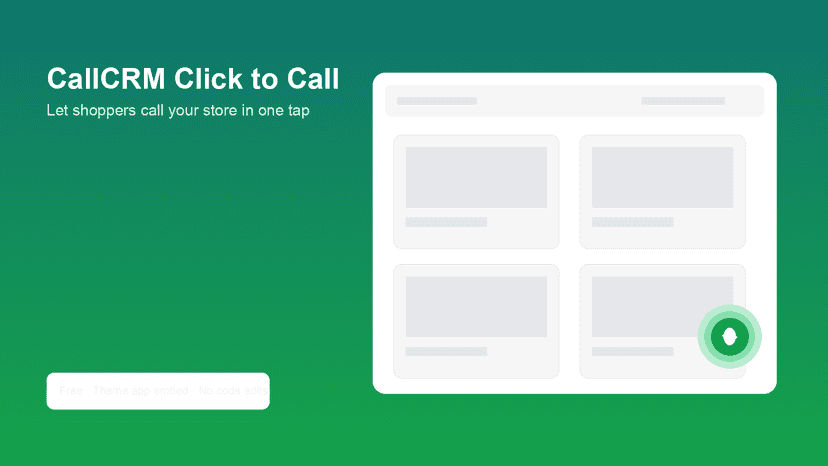 Floating call button on a Shopify storefront for one-tap dialing