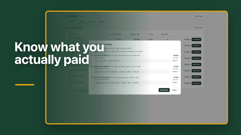 CostLedger: know what you actually paid and what you make