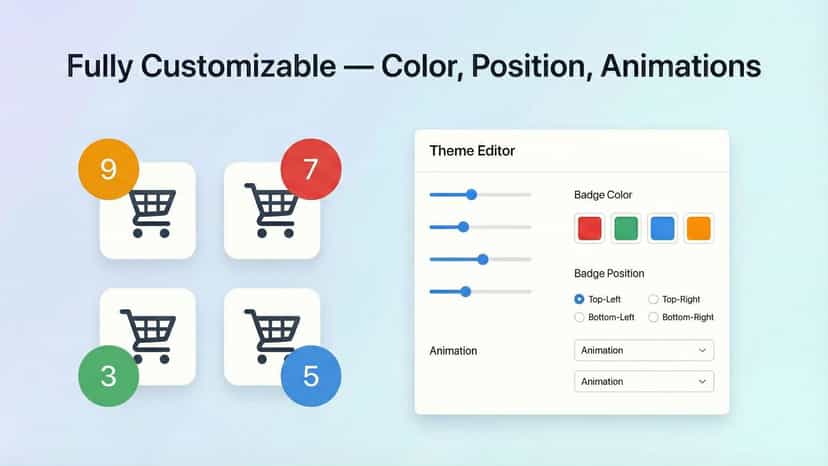 Theme Editor settings for badge color and position