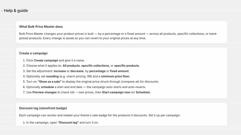 Decrease product price