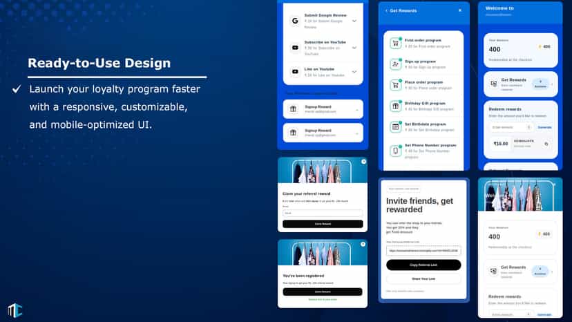 Ready-to-use loyalty program interface for mobile.