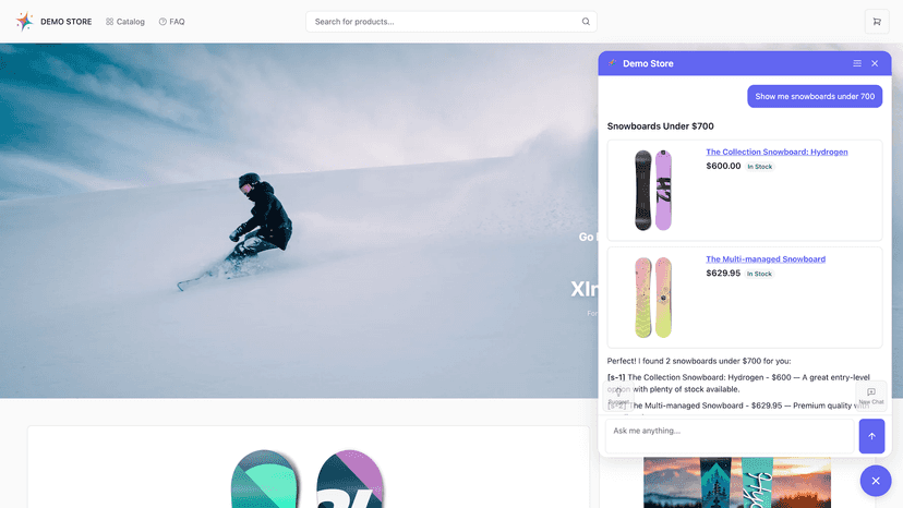 Widget on storefront