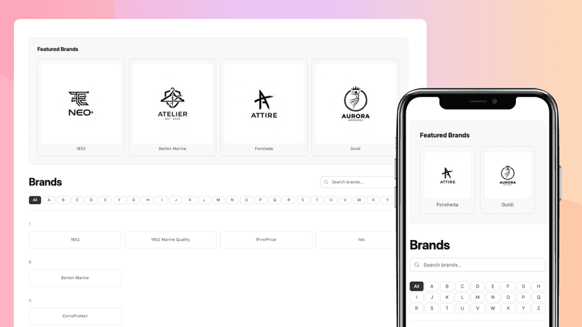 brand page for shopify