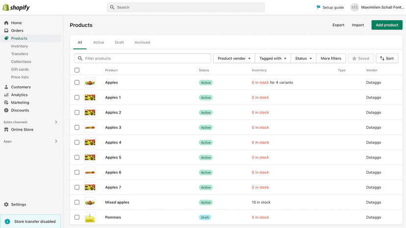 Shopify products with Bynder images