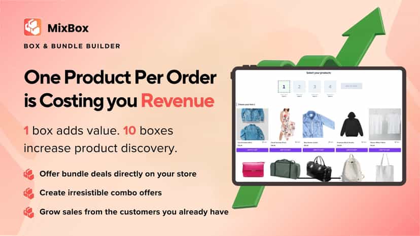 MixBox product selection UI showing revenue growth