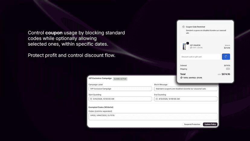 DISABLE COUPON CODES DURING SALES