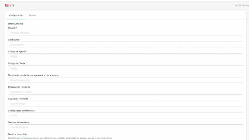 Manage the connection parameters with CTT.