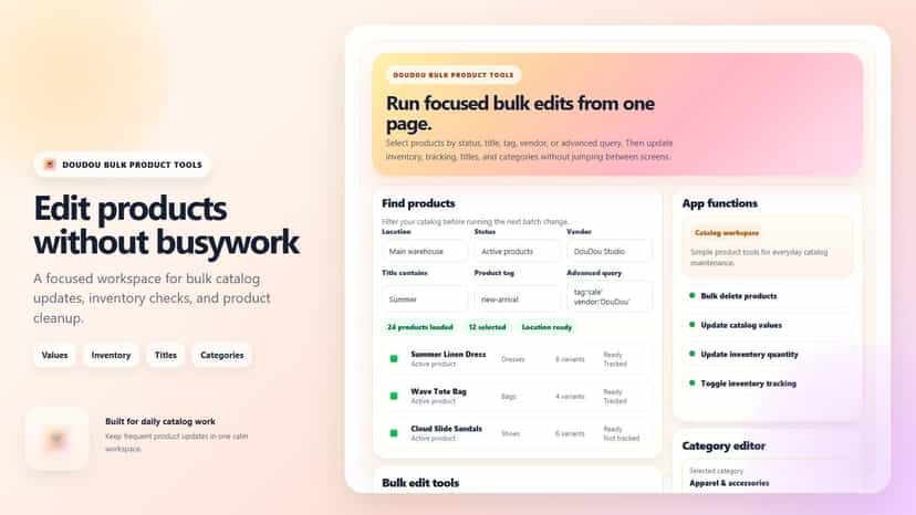 Edit products without busywork