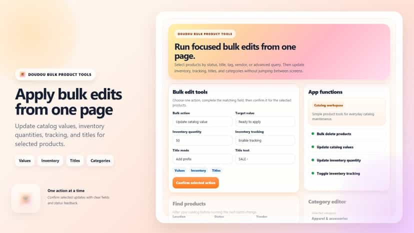 Apply bulk edits from one page