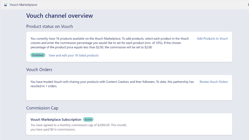 Overview page