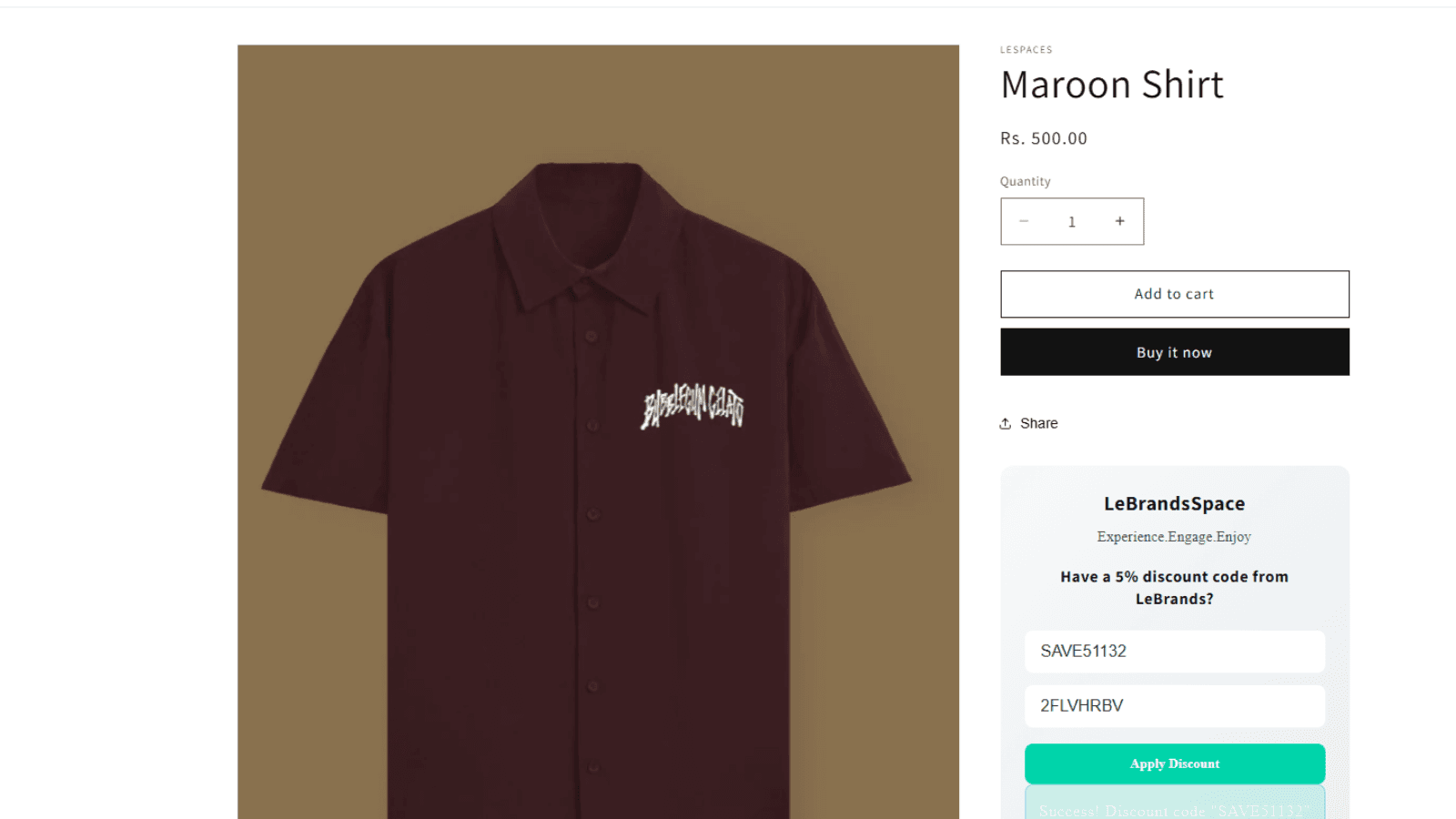 Widget discount code ceation