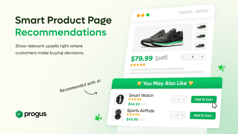 AI-recommended upsell offers displayed on a product page