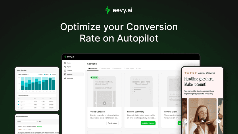 Image showing snippets from different pages in Eevy