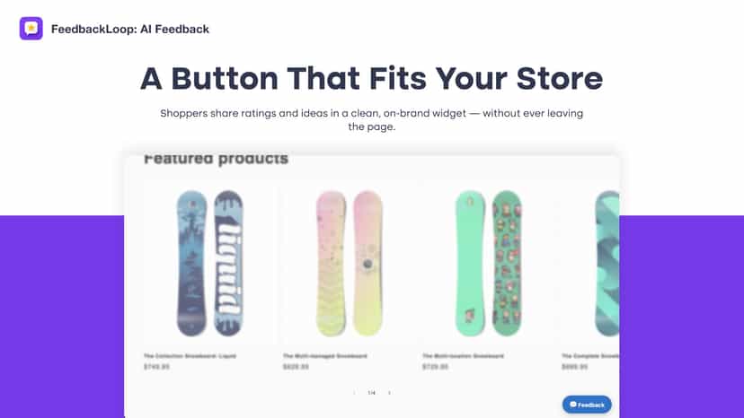 Feedback button and widget on your storefront