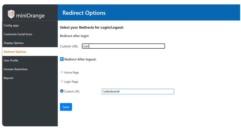 User Redirection on login register