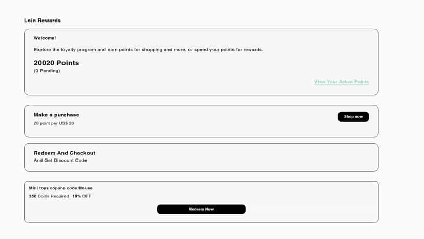 Loyalty Engage settings