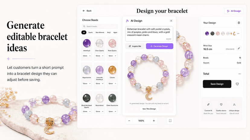 AI bracelet design customers can edit
