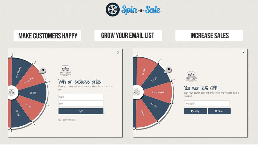 Spin-a-Sale slide 1