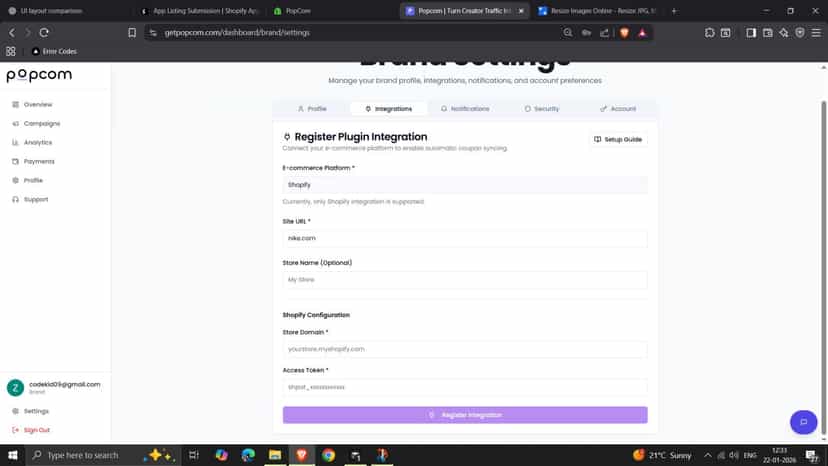 shopify integration